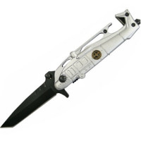 8 inch Lock Knive with Silver Helicopter Handle (TLS20008)